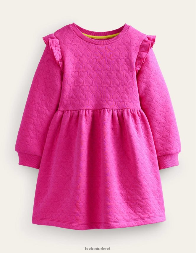 Phlox Pink Clothing Heart Jacquard Sweat Dress Boden Girls L466L6748