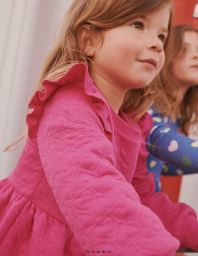 Phlox Pink Clothing Heart Jacquard Sweat Dress Boden Girls L466L6748