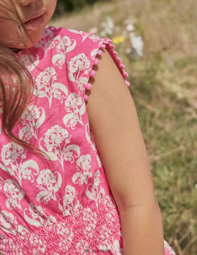 Plum Blossom Floral Stamp Clothing Printed Holiday Dress Boden Girls L466L6747