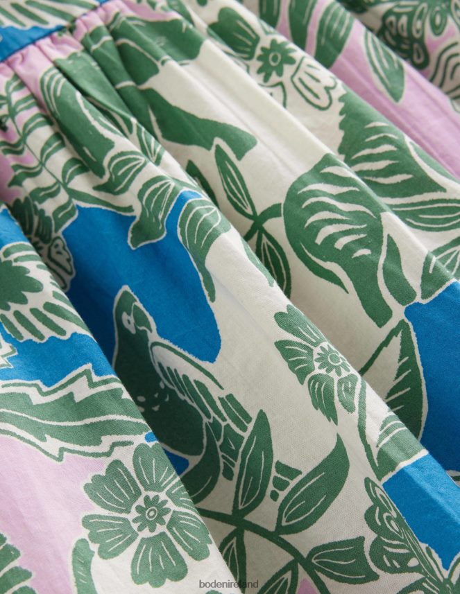 Rosemary Woodblock Jungle Clothing Flutter-Sleeve Printed Dress Boden Girls L466L62851