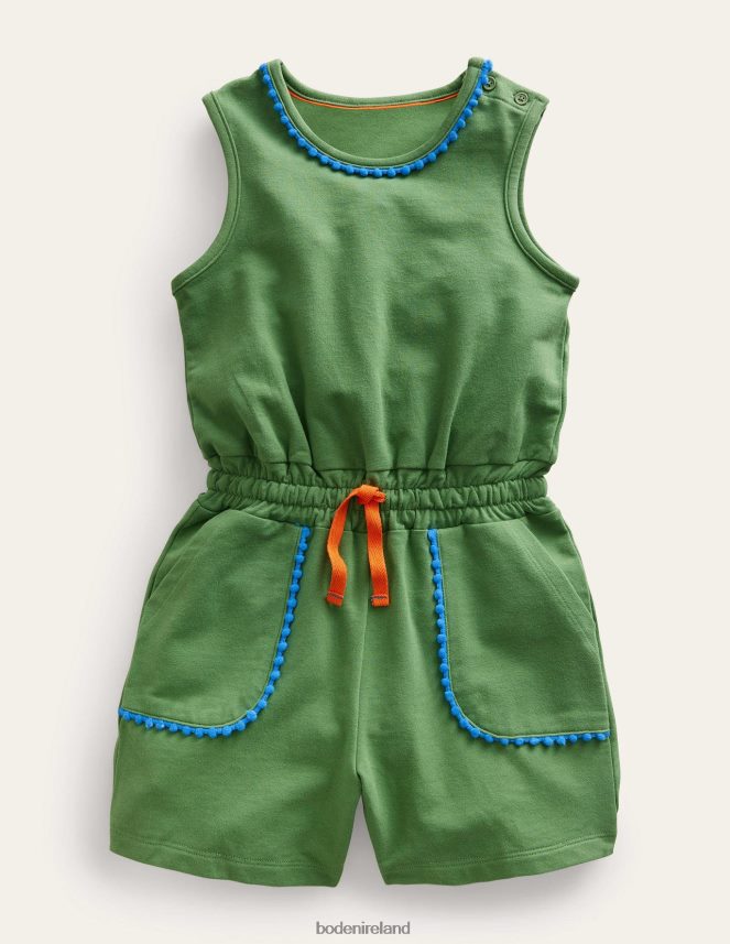 Safari Green Clothing Relaxed Jersey Playsuit Boden Girls L466L6741