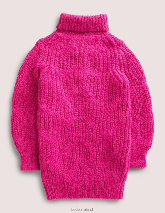 Shocking Pink Clothing Chunky Cable Roll Neck Dress Boden Girls L466L62746