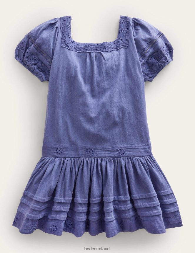 Soft Starboard Blue Clothing Drop Waist Dress Boden Girls L466L63024