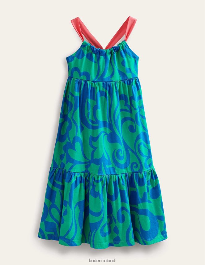 Tropical Green Clothing Tiered Jersey Maxi Dress Boden Girls L466L62898