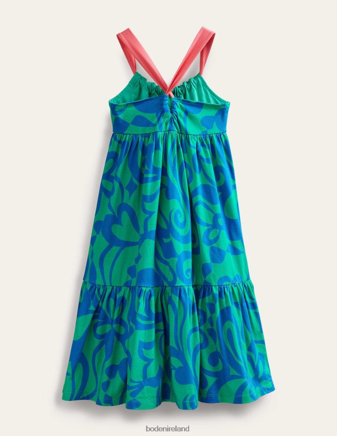 Tropical Green Clothing Tiered Jersey Maxi Dress Boden Girls L466L62898