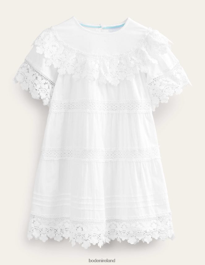 White Clothing Lace Tiered Dress Boden Girls L466L62936