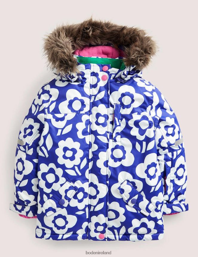 Ivory/Bluing Blue Floral Clothing All-weather Waterproof Jacket Boden Girls L466L62805