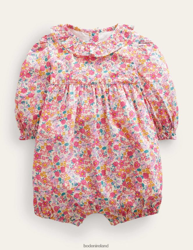 Berry Pink Butterfly Clothing Long Sleeve Woven Romper Boden Girls L466L63107