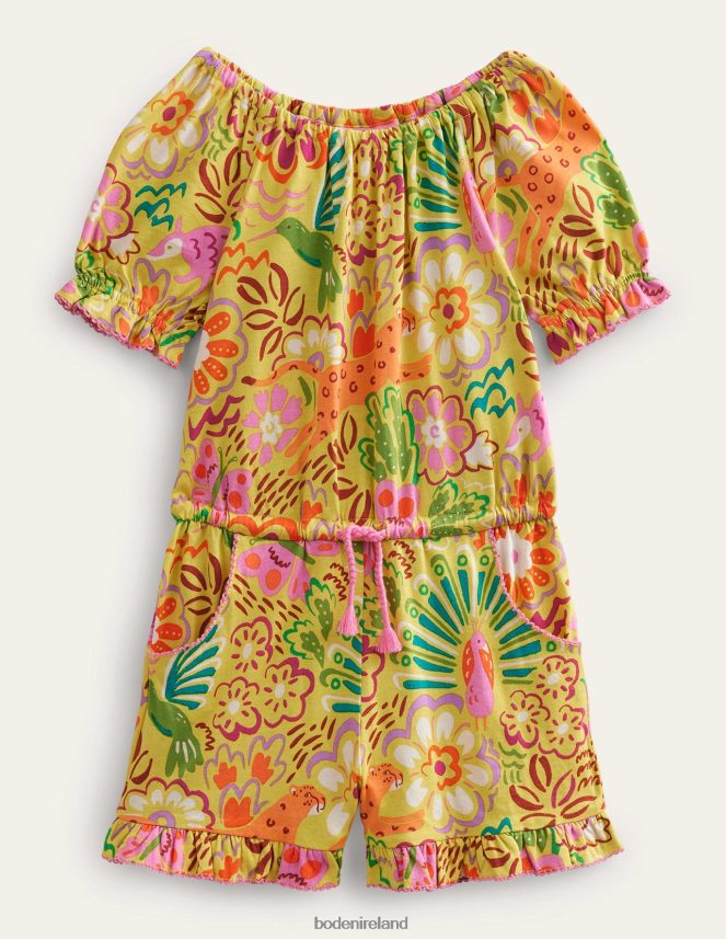 Gooseberry Yellow Floral Clothing Jersey Playsuit Boden Girls L466L62753