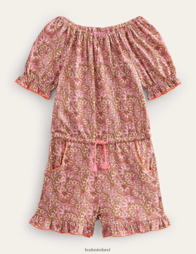 Pink Blossom Paisley Clothing Jersey Playsuit Boden Girls L466L63238