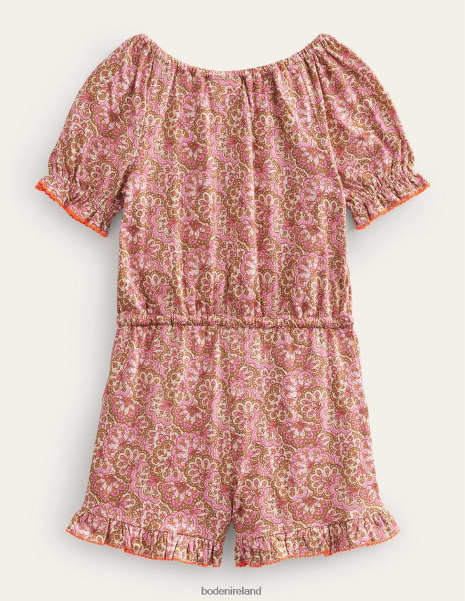 Pink Blossom Paisley Clothing Jersey Playsuit Boden Girls L466L63238
