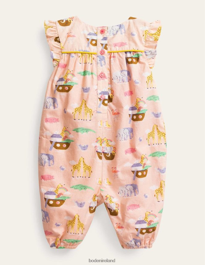 Provence Dusty Pink Animals Clothing Ruffle Printed Rompers Boden Girls L466L63124