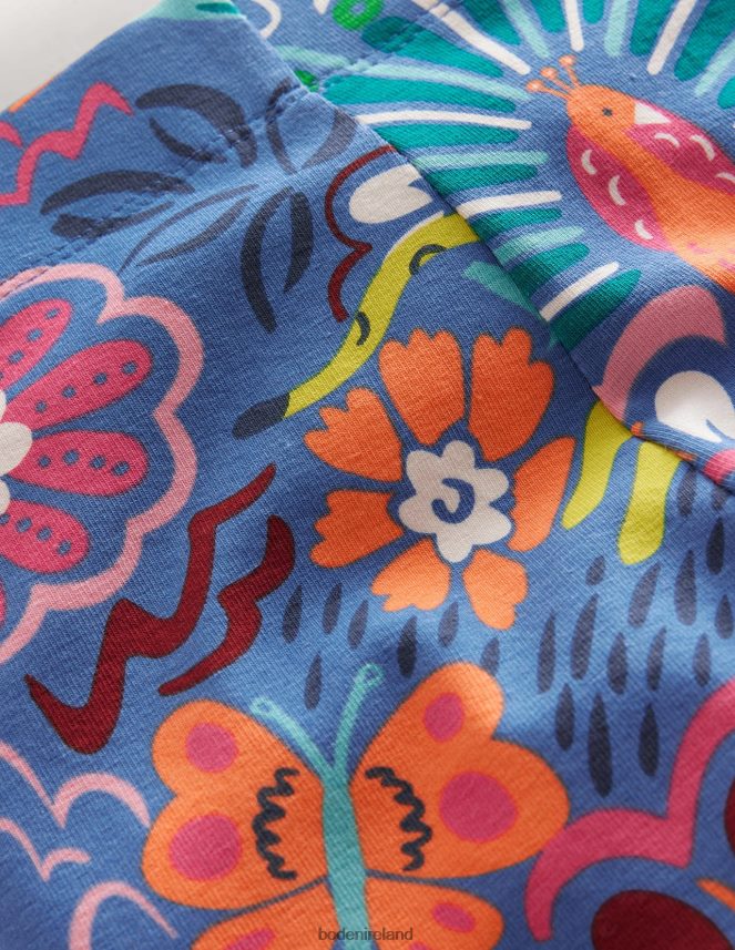 Elizabethan Blue Floral Clothing Fun Cropped Leggings Boden Girls L466L63224