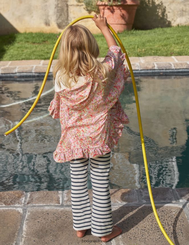 Ivory/Navy Clothing Jersey Kick Flare Leggings Boden Girls L466L63090