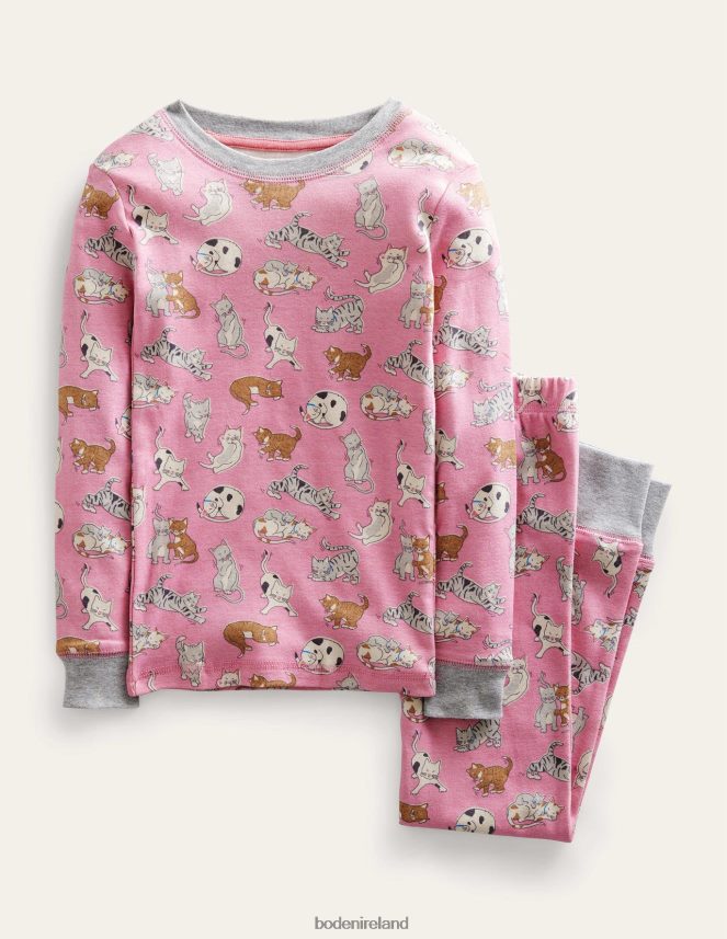 Formica Pink Cats Clothing Snug Long John Pyjamas Boden Girls L466L62719