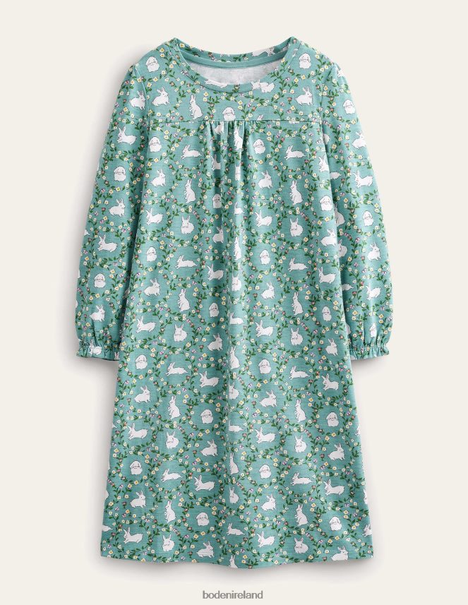 Hot Spring Blue Bunnies Clothing Printed Long-sleeved Nightie Boden Girls L466L62934