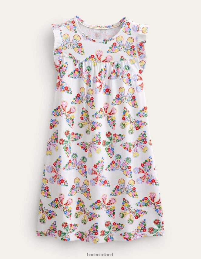 Ivory Butterflies Clothing Printed Short-Sleeved Nightie Boden Girls L466L63256