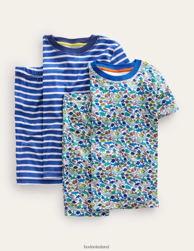Multi Reef Clothing Snug Twin Pack Short Pyjamas Boden Girls L466L62747