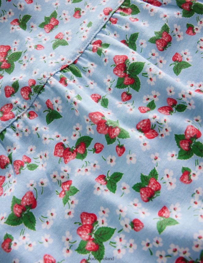 Surf Blue Strawberries Clothing Printed Short-Sleeved Nightie Boden Girls L466L62843