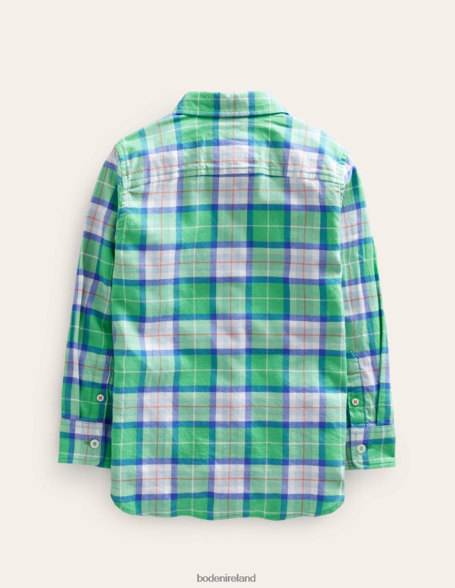 Soft Green Check Clothing Casual Twill Shirt Boden Girls L466L63129
