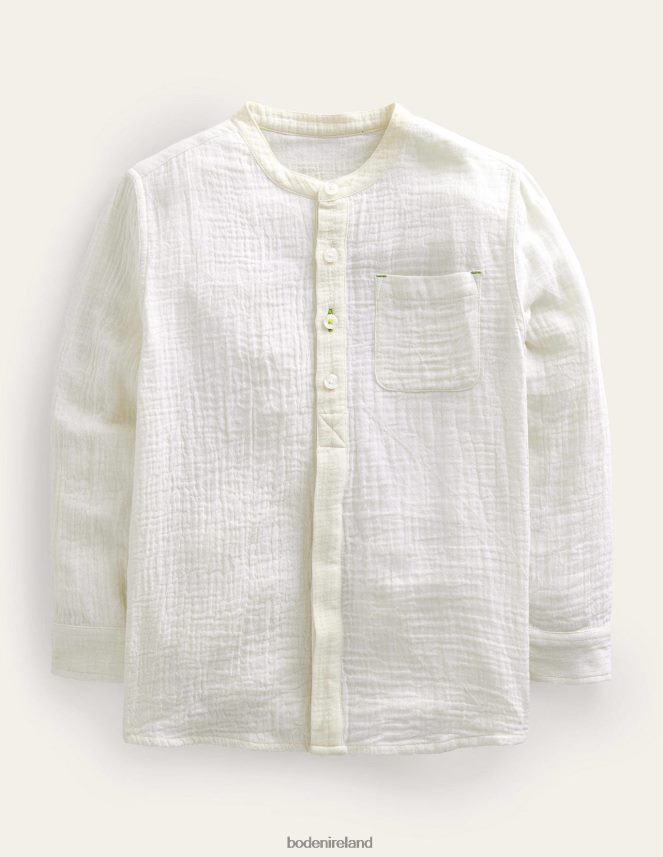 Vanilla Pod Ivory Clothing Double Cloth Grandad Shirt Boden Girls L466L63055