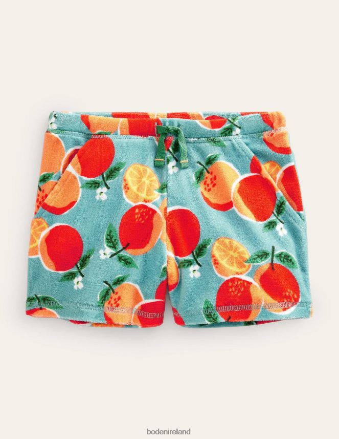 Aqua Blue Oranges Clothing Printed Towelling Shorts Boden Girls L466L62636