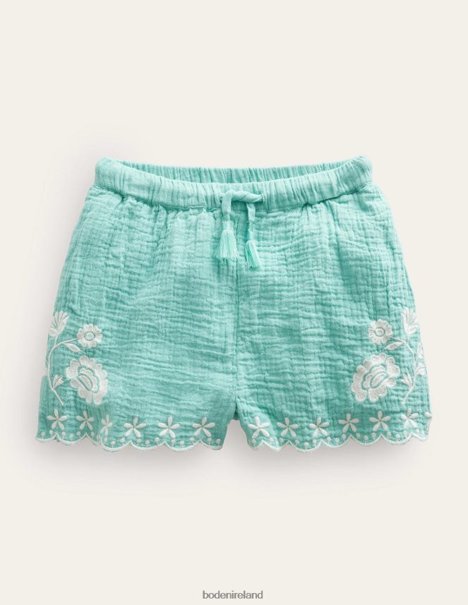 Aqua Sea Clothing Embroidered Hem Shorts Boden Girls L466L62633