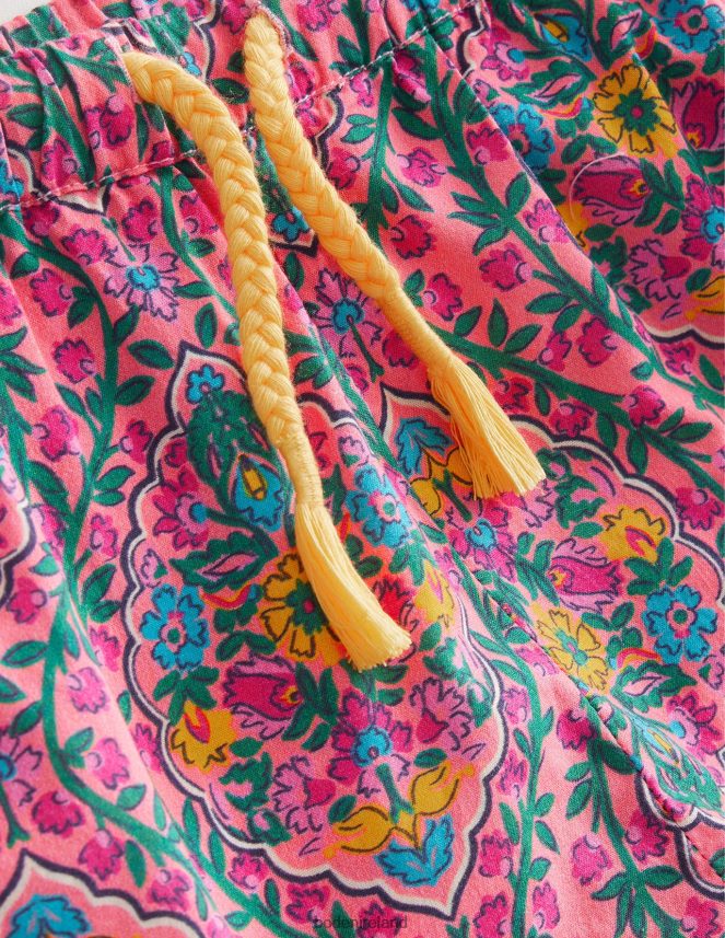 Azalea Woodblock Vine Clothing Scalloped-Hem Shorts Boden Girls L466L6782