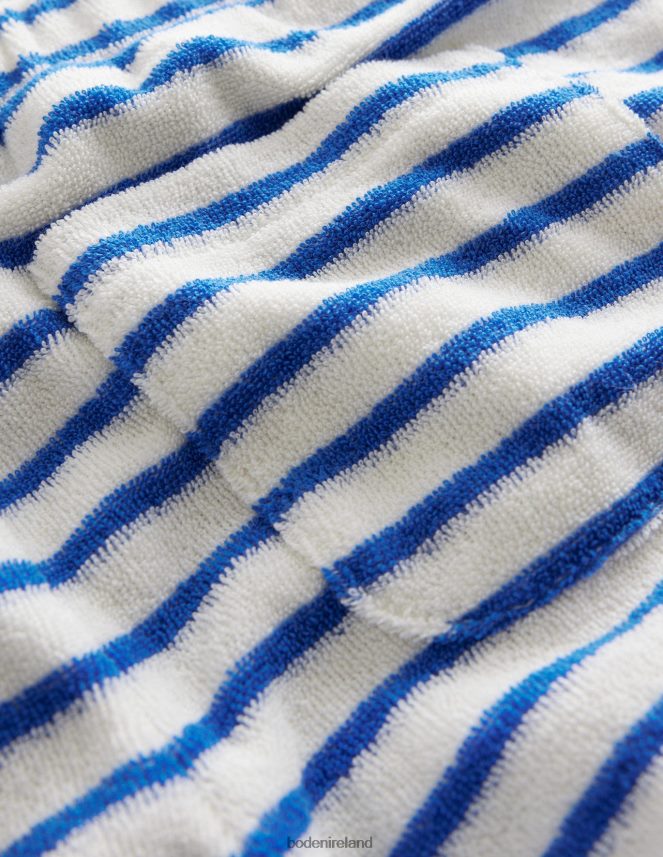 Cabana Blue/Ivory Clothing Frill Hem Towelling Shorts Boden Girls L466L62994