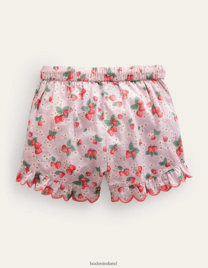 French Pink Strawberry Clothing Scalloped-Hem Shorts Boden Girls L466L63233