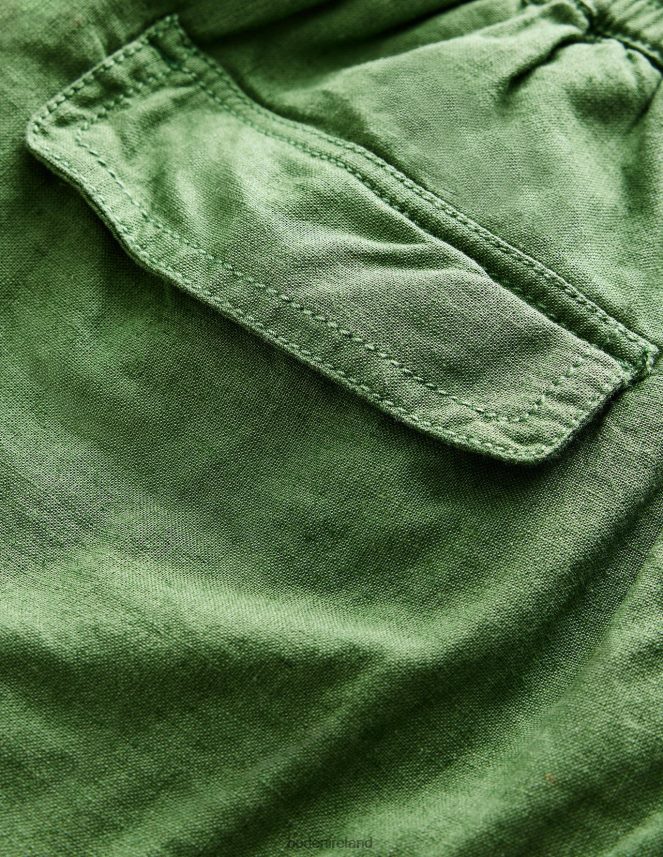 Khaki Green Clothing Linen Cotton Cargo Shorts Boden Girls L466L62665