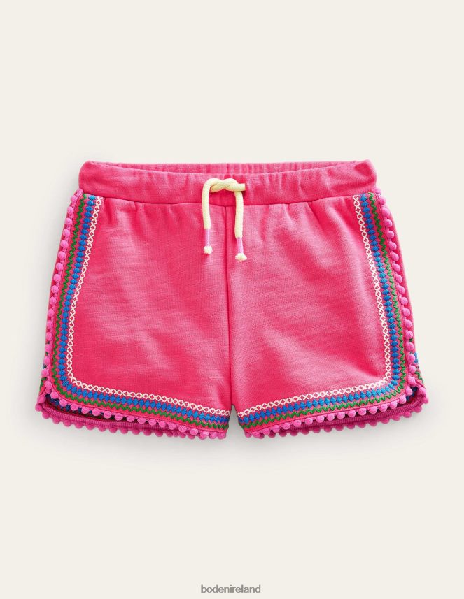 Lollipop Pink Clothing Pom Trim Jersey Shorts Boden Girls L466L62752