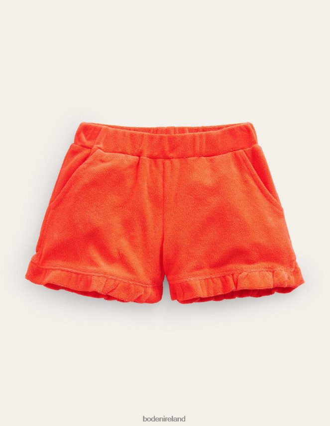 Mandarin Orange Clothing Frill Hem Towelling Shorts Boden Girls L466L63229