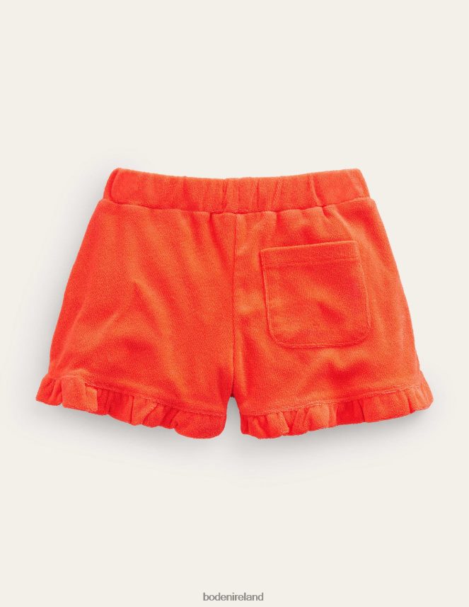 Mandarin Orange Clothing Frill Hem Towelling Shorts Boden Girls L466L63229