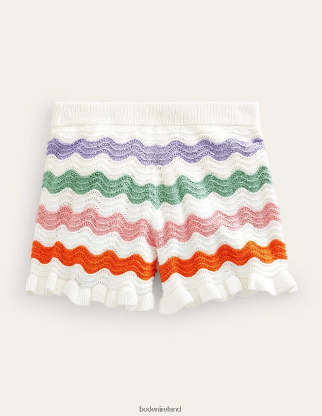 Multi Rainbow Clothing Knitted Frilled Shorts Boden Girls L466L63230