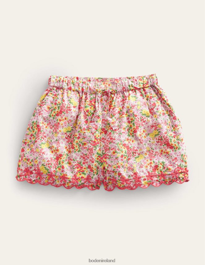 Peach Punch Floral Clothing Embroidered Hem Shorts Boden Girls L466L63144