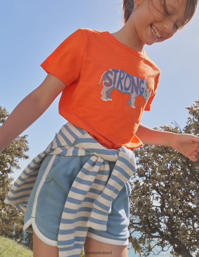 Pebble Blue Clothing Retro Jersey Shorts Boden Girls L466L62656