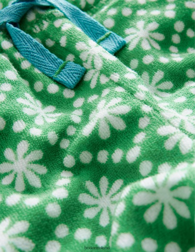 School Green Daisies Clothing Printed Towelling Shorts Boden Girls L466L62668