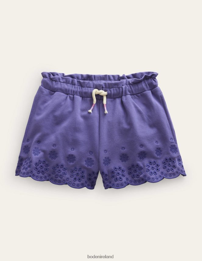Soft Starboard Blue Clothing Jersey Eyelet Short Boden Girls L466L62751
