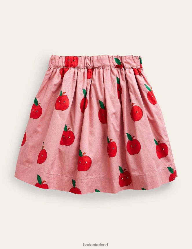 Almond Pink Apples Clothing Button Through Twirly Skirt Boden Girls L466L6789