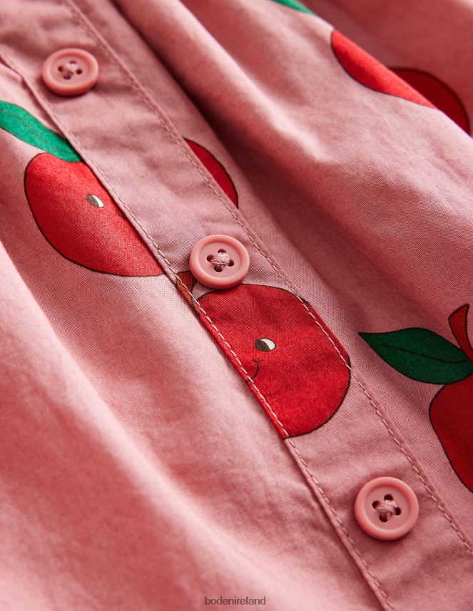 Almond Pink Apples Clothing Button Through Twirly Skirt Boden Girls L466L6789