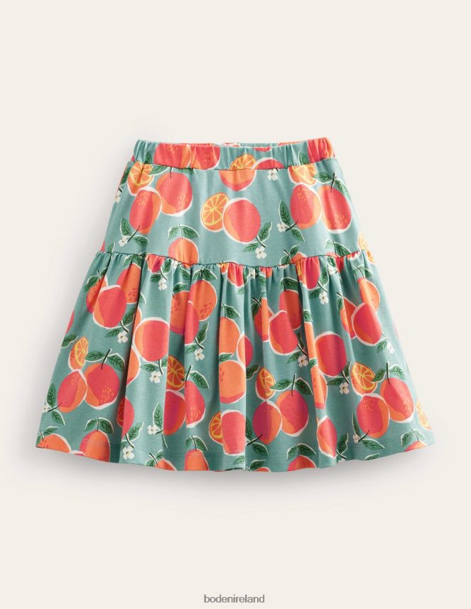 Aqua Blue Oranges Clothing Tiered Jersey Skort Boden Girls L466L62760