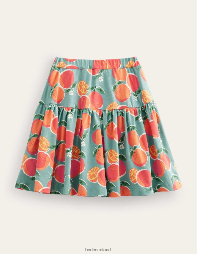 Aqua Blue Oranges Clothing Tiered Jersey Skort Boden Girls L466L62760