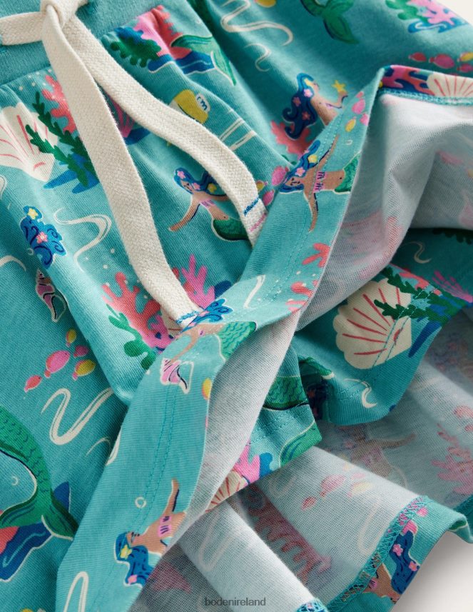 Aqua Sea Blue Mermaids Clothing Jersey Skort Boden Girls L466L6777