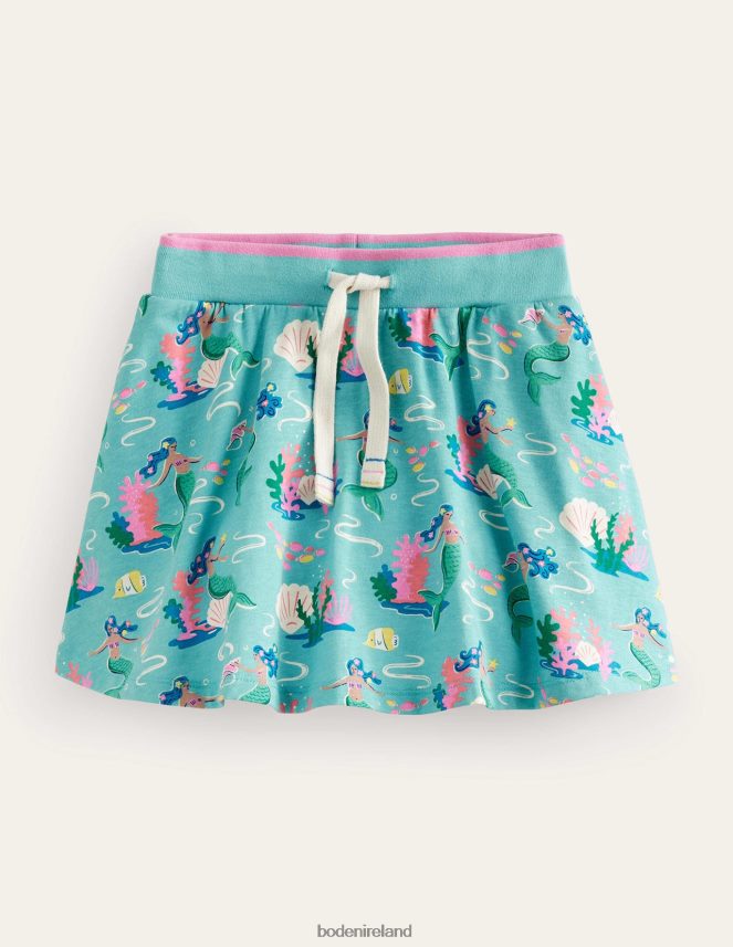 Aqua Sea Blue Mermaids Clothing Jersey Skort Boden Girls L466L6777