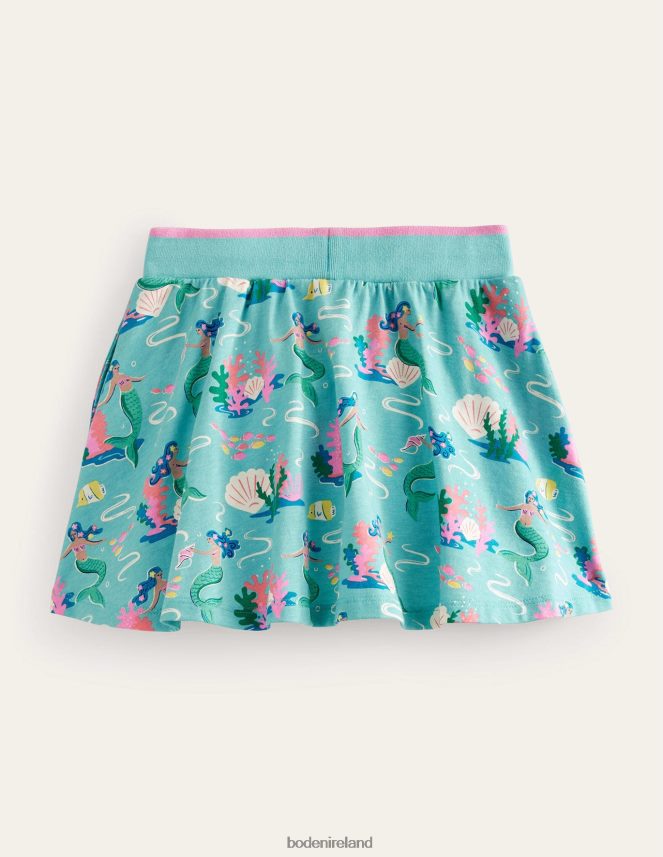 Aqua Sea Blue Mermaids Clothing Jersey Skort Boden Girls L466L6777