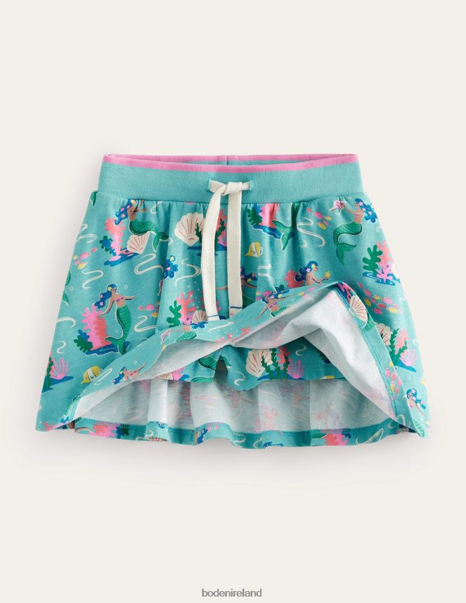 Aqua Sea Blue Mermaids Clothing Jersey Skort Boden Girls L466L6777