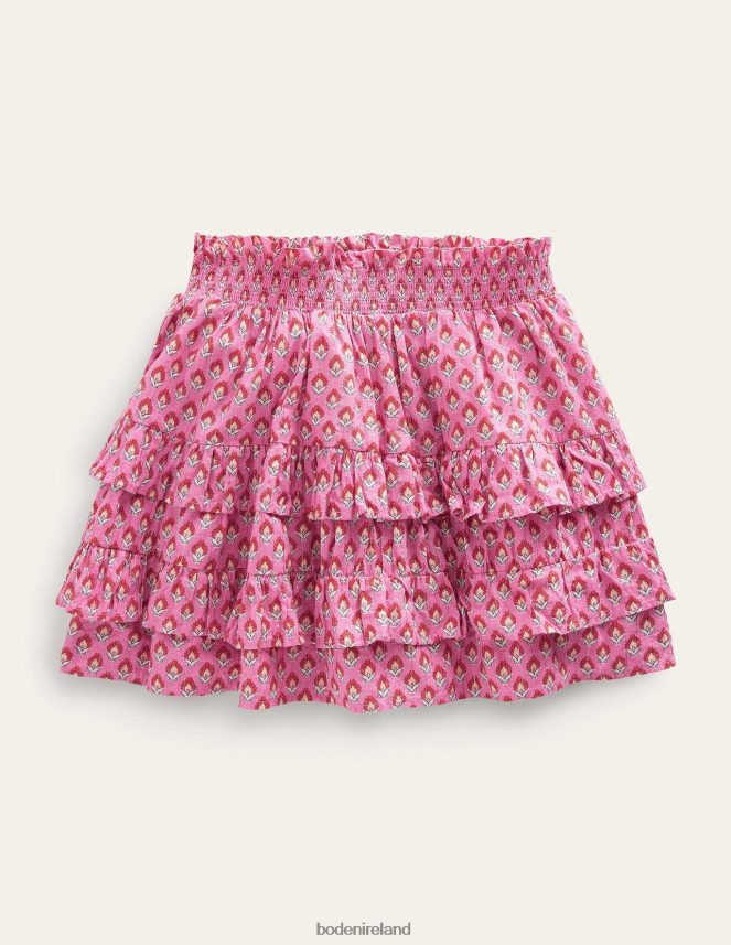 Azalea Woodblock Clothing Ruffle Mini Skort Boden Girls L466L6786