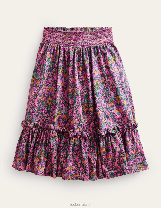 Azalea Woodblock Vine Clothing Printed Jersey Maxi Skirt Boden Girls L466L6783