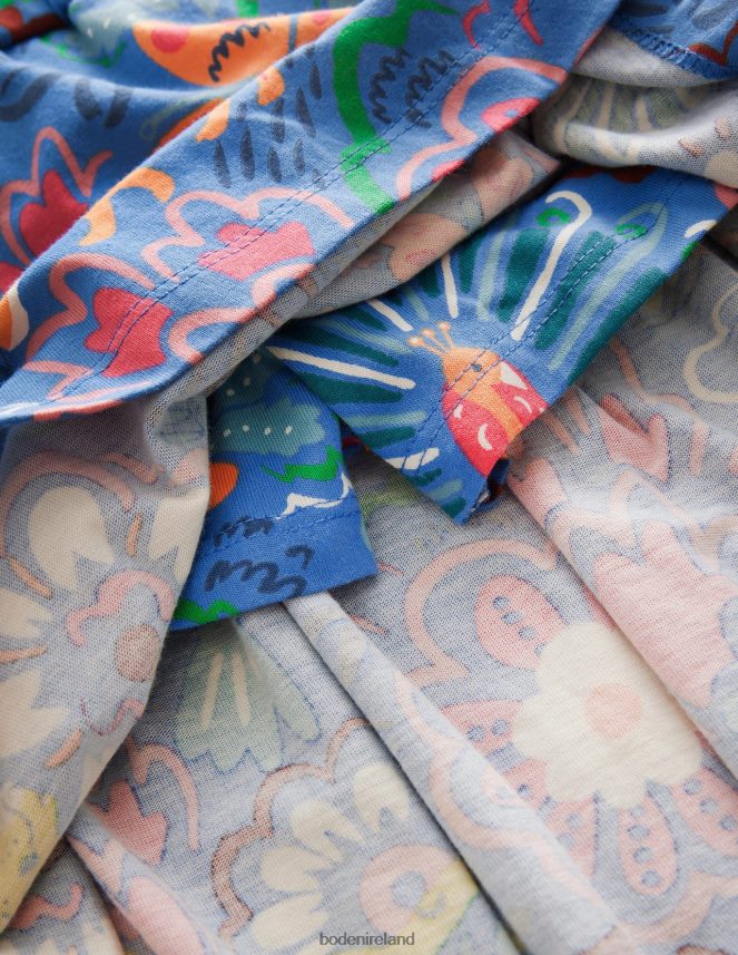 Blue Leopard Safari Clothing Tiered Jersey Skort Boden Girls L466L62768